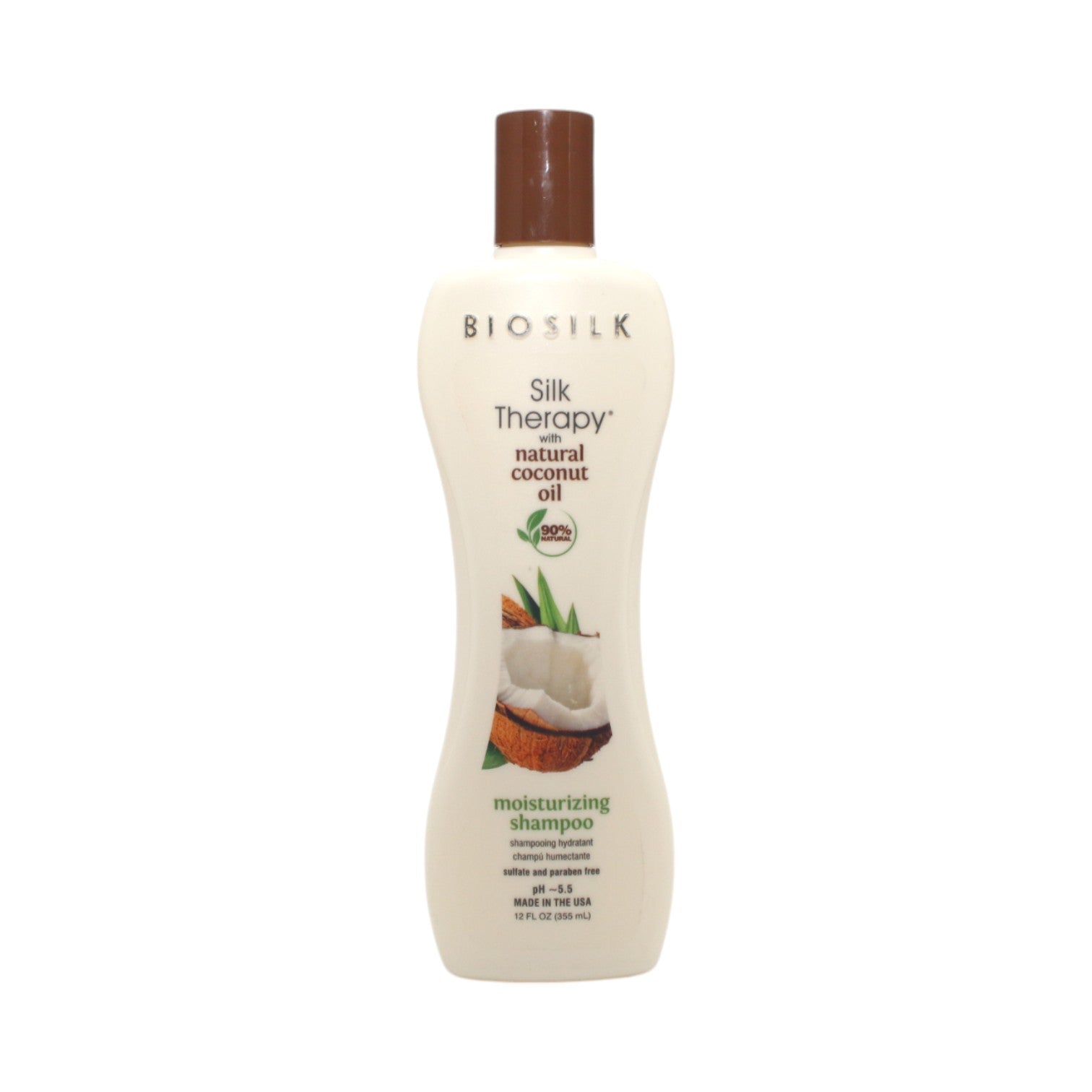 Biosilk Silk Therapy Shampoo with Natural Coconut Oil - 12 oz Moisturizing & Hydrating Formula for Smooth, Shiny Hair - Perfect for Daily Use & Damaged Hair Repair