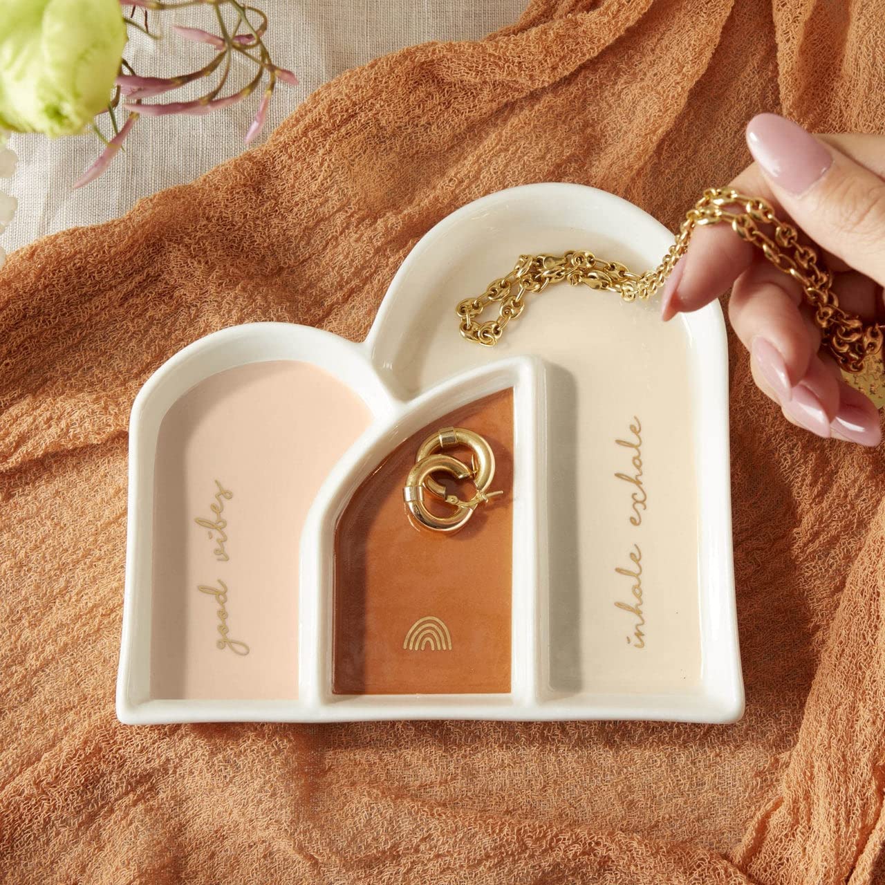 Kate Aspen 12-Piece Jewelry Tray & Ring Holder Set - Boho Arch Trinket Dish for Jewelry Organization | Multi-Purpose Catchall Gift Box, Candy Dish & Home Decor | Perfect for Bridal Showers, Weddings, Birthdays & Housewarming Gifts | Stylish Vanity Tray for Bedroom Dresser & Bathroom Countertop