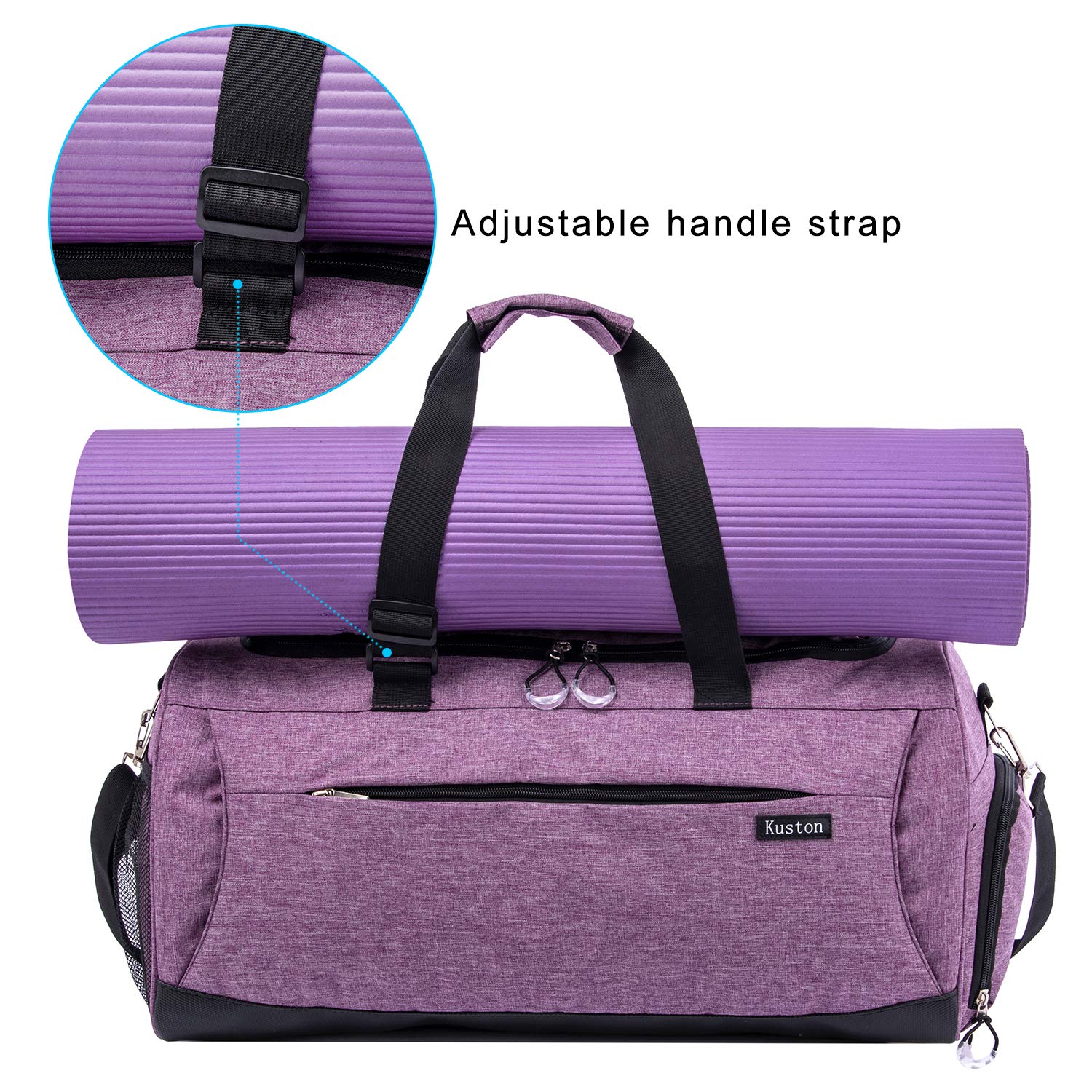 Kuston Sports Gym Bag with Shoes Compartment & Wet Pocket - Durable Gym Duffel Bag for Men & Women - Perfect for Workout, Travel & Overnight Trips
