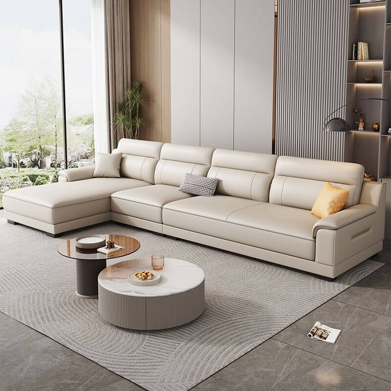 L-Shaped Left-Facing Reclining Sofa with Hidden Support - Modern Living Room Furniture for Relaxation & Entertainment