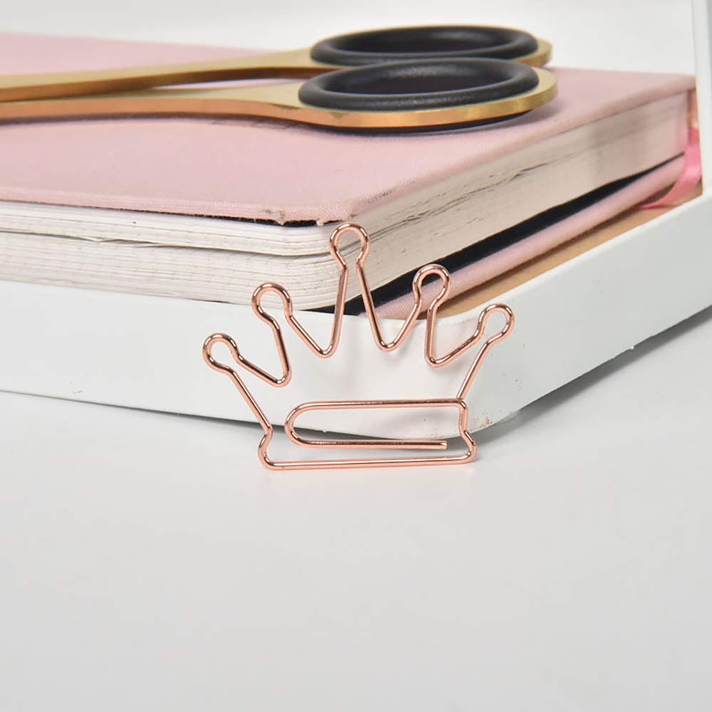 Crown Shaped Small Paper Clips - 20pcs Cute Office & School Supplies for Bookmarking, Wedding Invitations, Valentine Decorations - Fun Planner Accessories for Parties & Gifts
