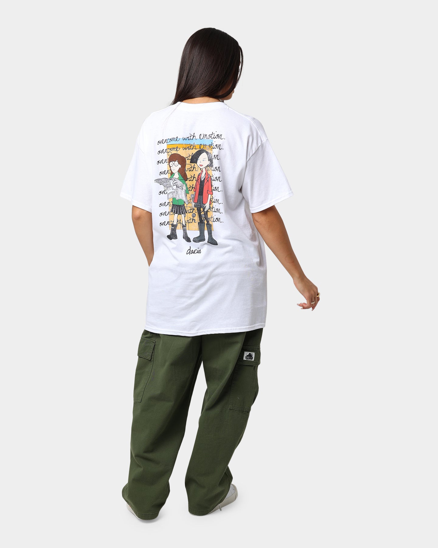 American Thrift X Daria Girls' White Graphic T-Shirt - Casual Cotton Tee for Everyday Wear & Street Style Outfits