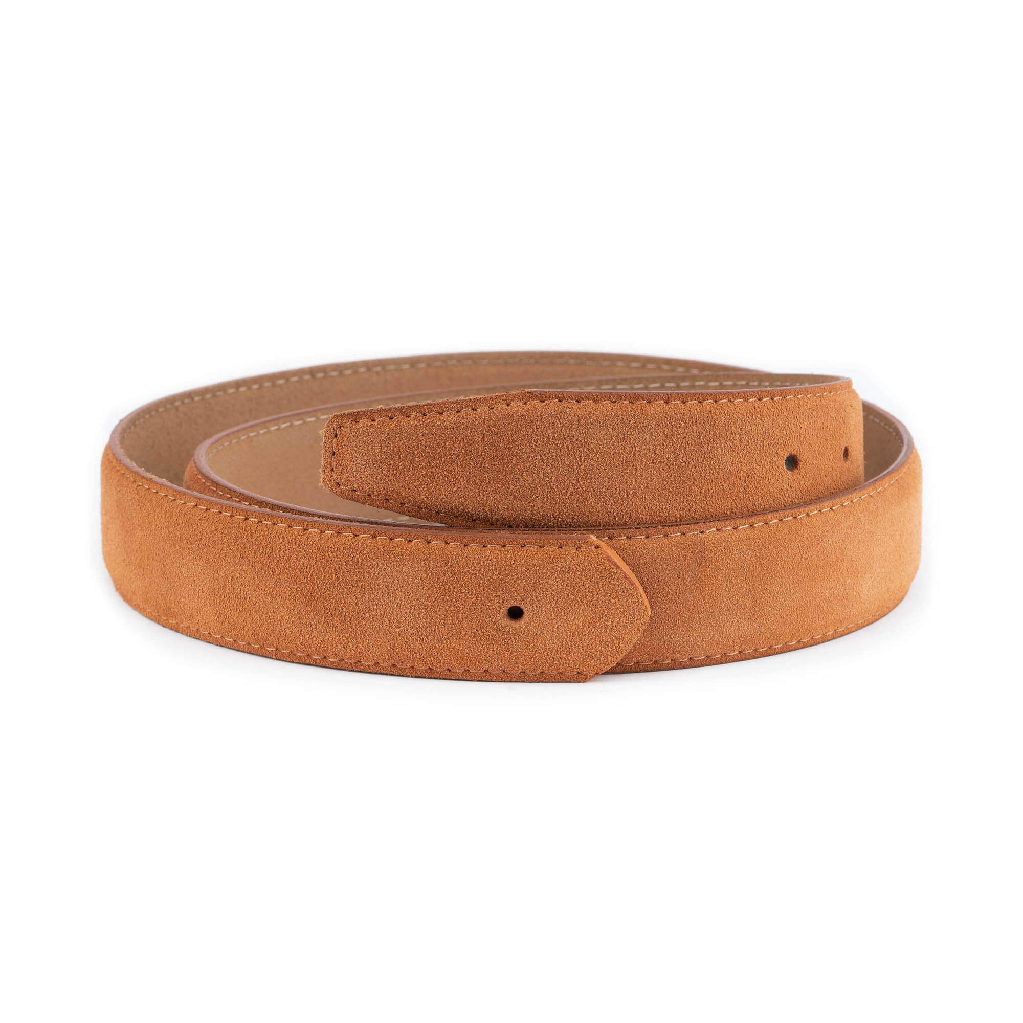 Men's Tobacco Brown Suede Leather Belt Replacement Strap for Montblanc Buckle - Classic Dress Belt for Business & Formal Occasions