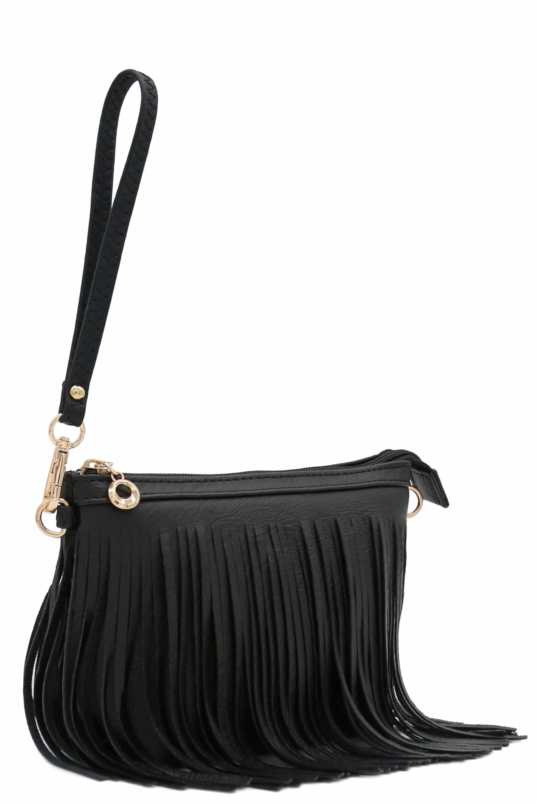 FashionPuzzle Small Fringe Crossbody Bag with Adjustable Wrist Strap - Stylish Boho Purse for Women, Perfect for Concerts, Festivals & Daily Use
