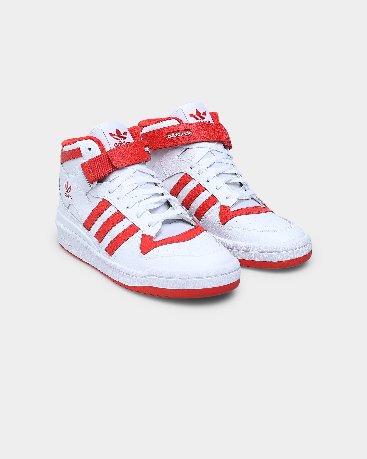 Adidas Forum Mid Sneakers - Cloud White/Vivid Red/Cloud White | Men's Basketball Shoes for Streetwear & Casual Outfits