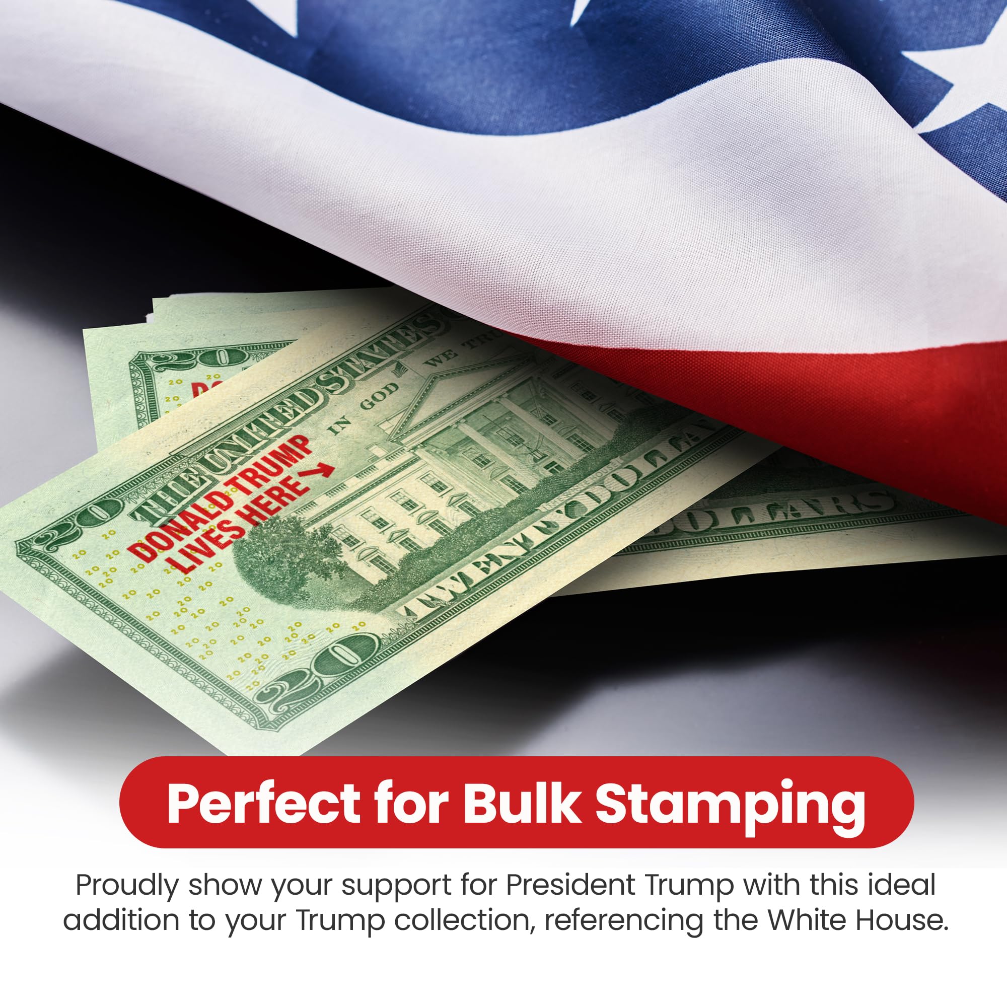 Donald Trump Lives Here Self-Inking Stamp - Custom 2024 Election Merchandise, Office Supplies & Party Decor | Perfect for Political Events, Campaign Swag & Novelty Gifts