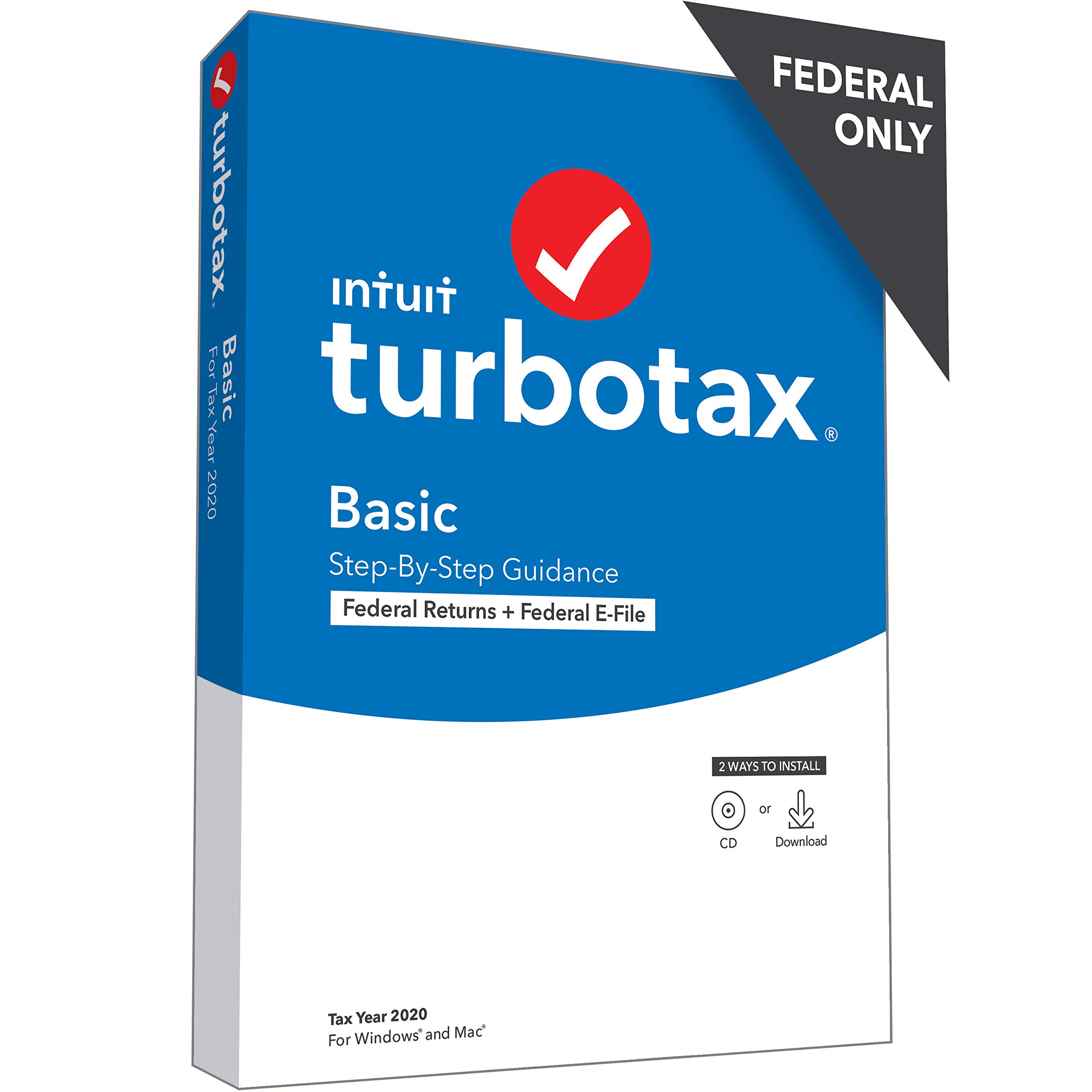 TurboTax Basic 2020 Tax Software for PC & Mac | Federal Tax Return Filing with E-file Option | Perfect for Individuals & Small Business Owners