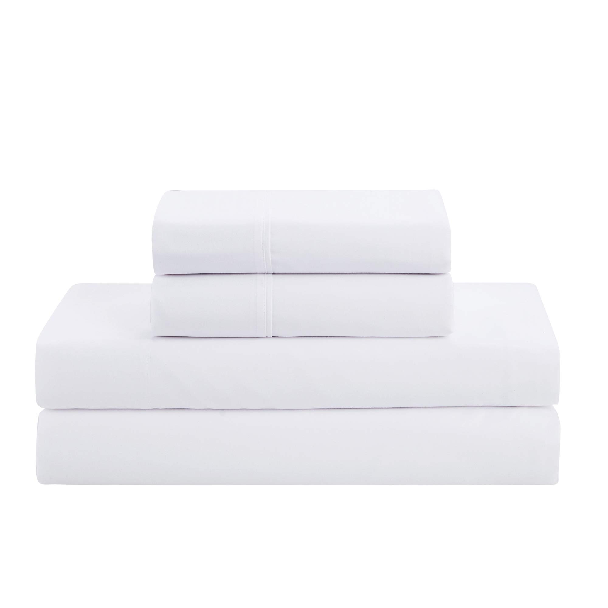 8-Piece Queen Comforter Set - Bed in a Bag with Bed Skirt, Fitted Sheet, Flat Sheet, 2 Pillowcases & 2 Shams | Pintuck White Luxury Bedding | Perfect for Master Bedroom, Guest Room & Hotel Style Decor