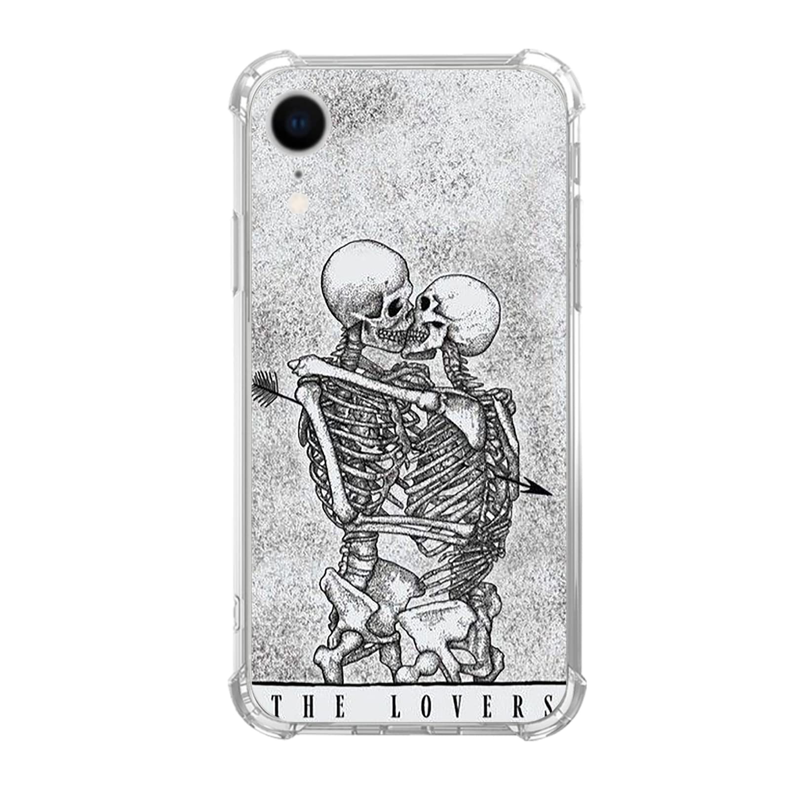 The Lovers Tarot iPhone XR Case - Trendy Skeleton Tarot Black TPU Bumper Cover for Women & Men | Perfect for Mystic Aesthetics, Daily Protection & Gift Giving