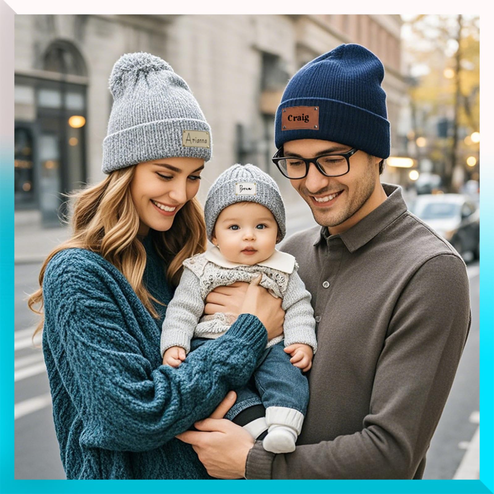 Custom Baby Beanie with Name - Personalized Toddler Winter Hat for Boys & Girls - Soft Knit Kids Beanie Gift for Christmas & Newborn Photos
