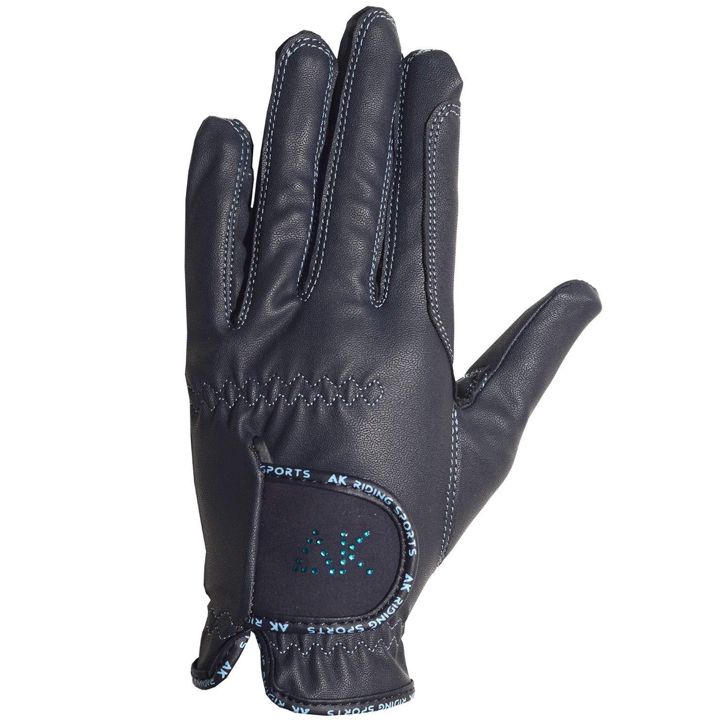 AK Horse Riding Gloves for Women, Men & Kids - Breathable Equestrian Gloves with Rhinestones (AKRS-6710) - Perfect for Dressage, Show Jumping & Trail Riding