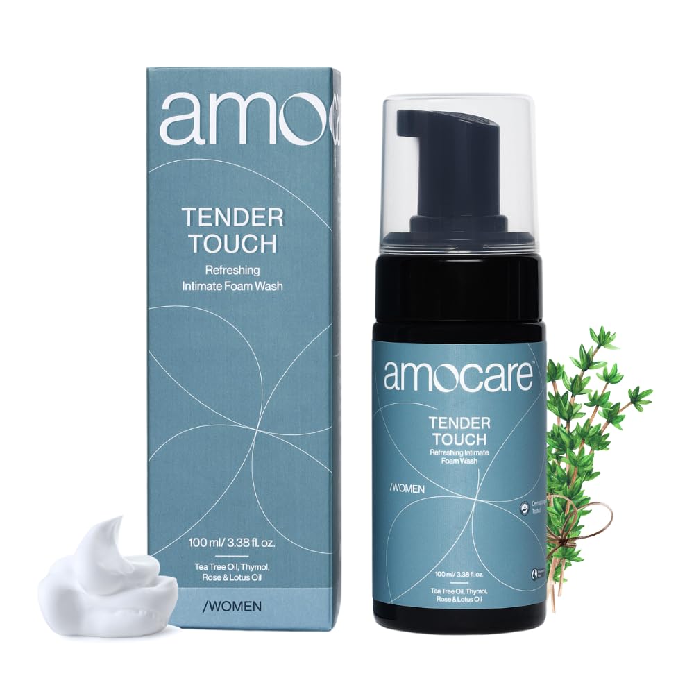 Amocare Intimate Wash for Women - pH Balanced Vaginal Cleanser with Tea Tree, Rose & Lotus Oil | Prevents Infections, Irritation & Dryness | Natural Moisturizer for All Skin Types | 100ml | Ideal for Daily Feminine Hygiene & Post-Workout Refreshment