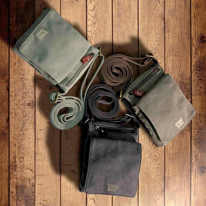 TRP0243 Troop London Classic Canvas Crossbody Bag for Men & Women - Stylish & Durable Everyday Shoulder Bag for Work, Travel & Casual Outings