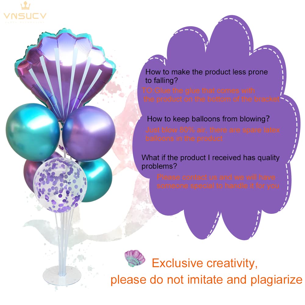 Mermaid Party Decorations Kit - 2 Sets with Sea Shell Foil Balloons & 14 Purple Blue Latex Balloons for Birthday, Beach, Underwater Theme Celebrations | Perfect for Mermaid Birthday Parties, Baby Showers & Ocean-Themed Events
