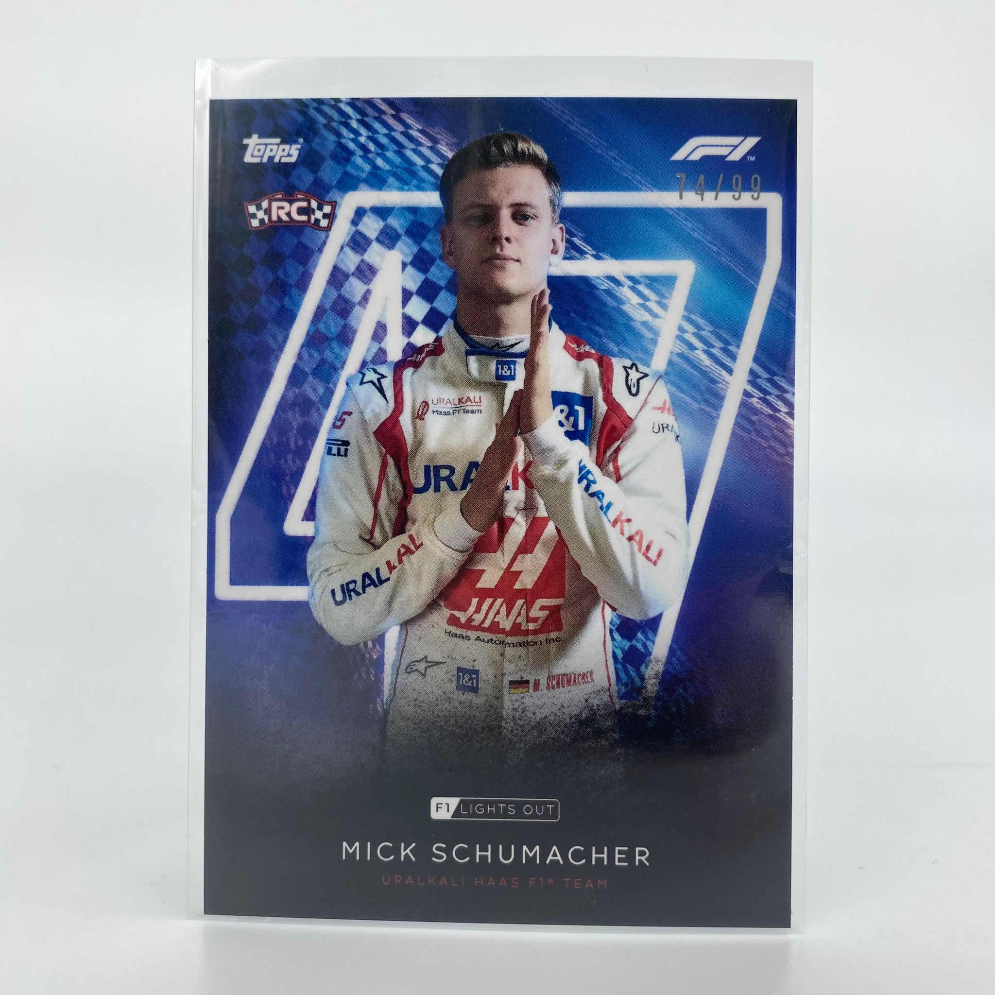99 Mick Schumacher F1 Racing Drivers Blue Parallel Trading Card - Perfect for F1 Collectors, Sports Memorabilia Enthusiasts and Trading Card Games
