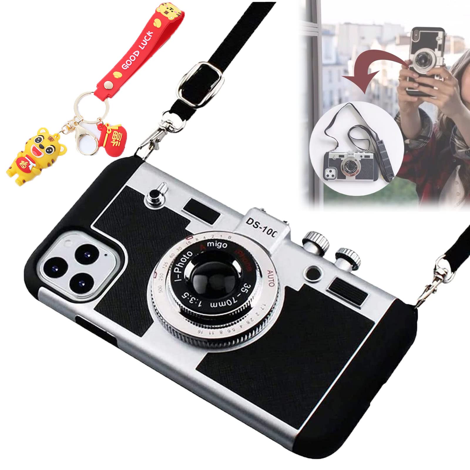 Emily in Paris Vintage Phone Case for iPhone 12 Pro Max - Parisian Themed Camera Design Case (Black) | Perfect Gift for Fans & Travel Lovers | Durable Protection for Everyday Use & Travel