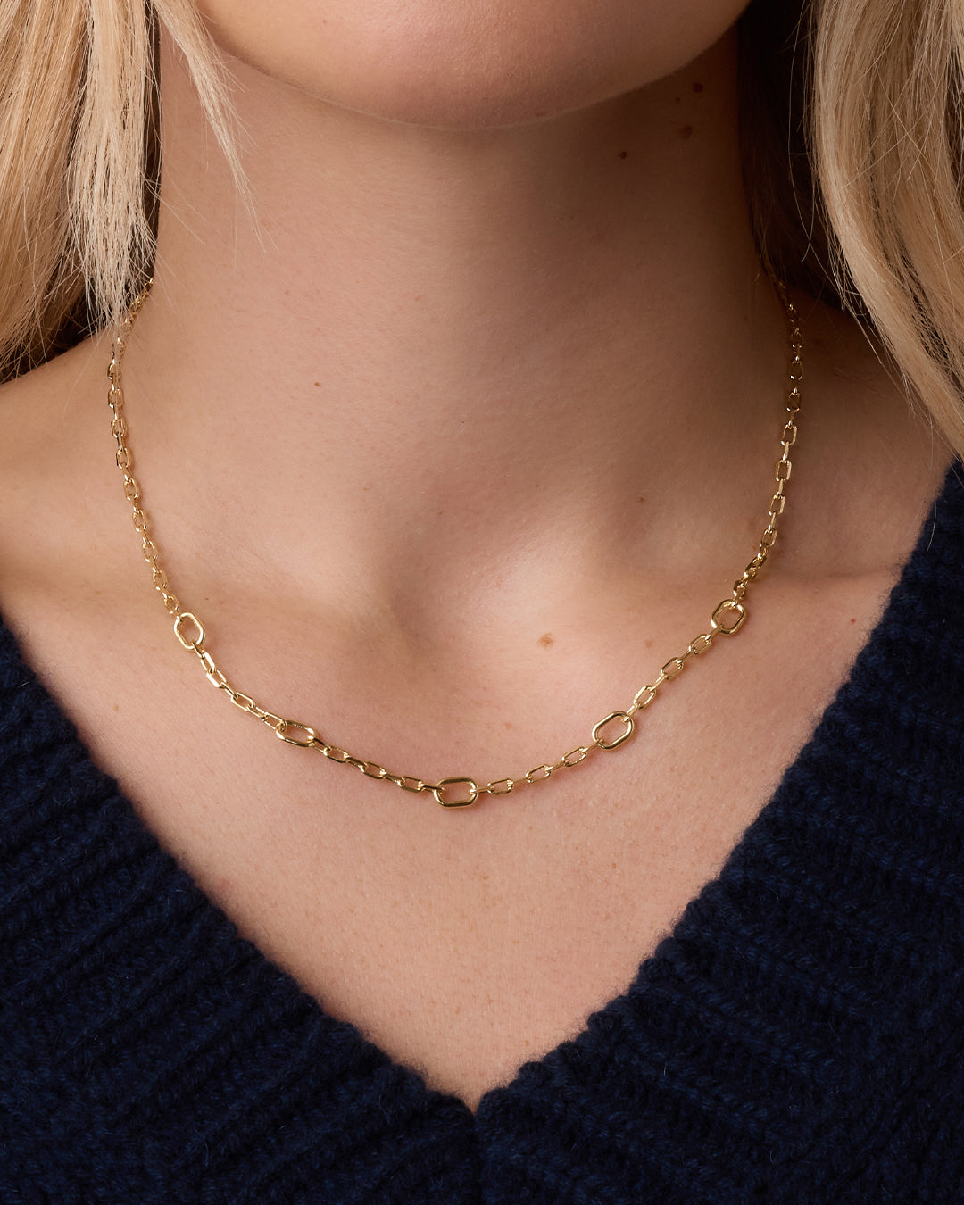 Parker Link Necklace for Women - Elegant Gold Chain Necklace, Dainty Layering Jewelry Gift for Her - Perfect for Everyday Wear, Date Nights & Special Occasions