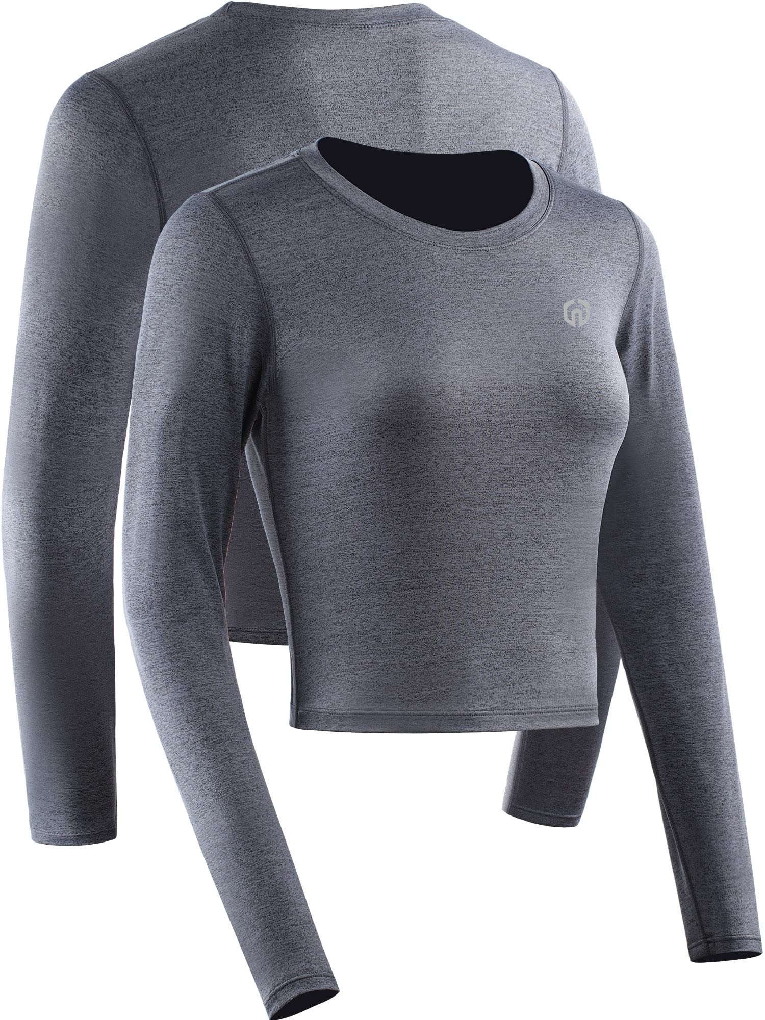 NELEUS Women's Running & Workout Athletic Crop Tops - 3 Pack - Moisture Wicking, Breathable for Gym, Yoga & Outdoor Activities