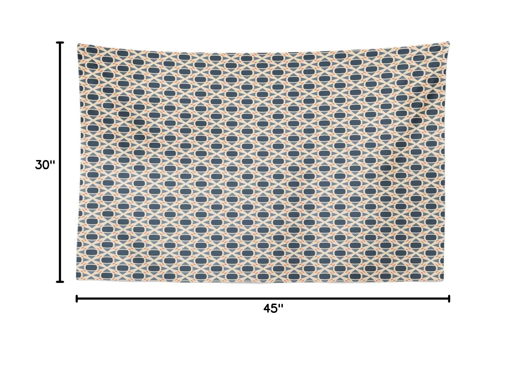 Ambesonne Abstract Tapestry Wall Art - Modern Funky Shapes Design - Slate Blue Champagne Fabric Wall Hanging Decor for Bedroom, Living Room, Dorm - 45