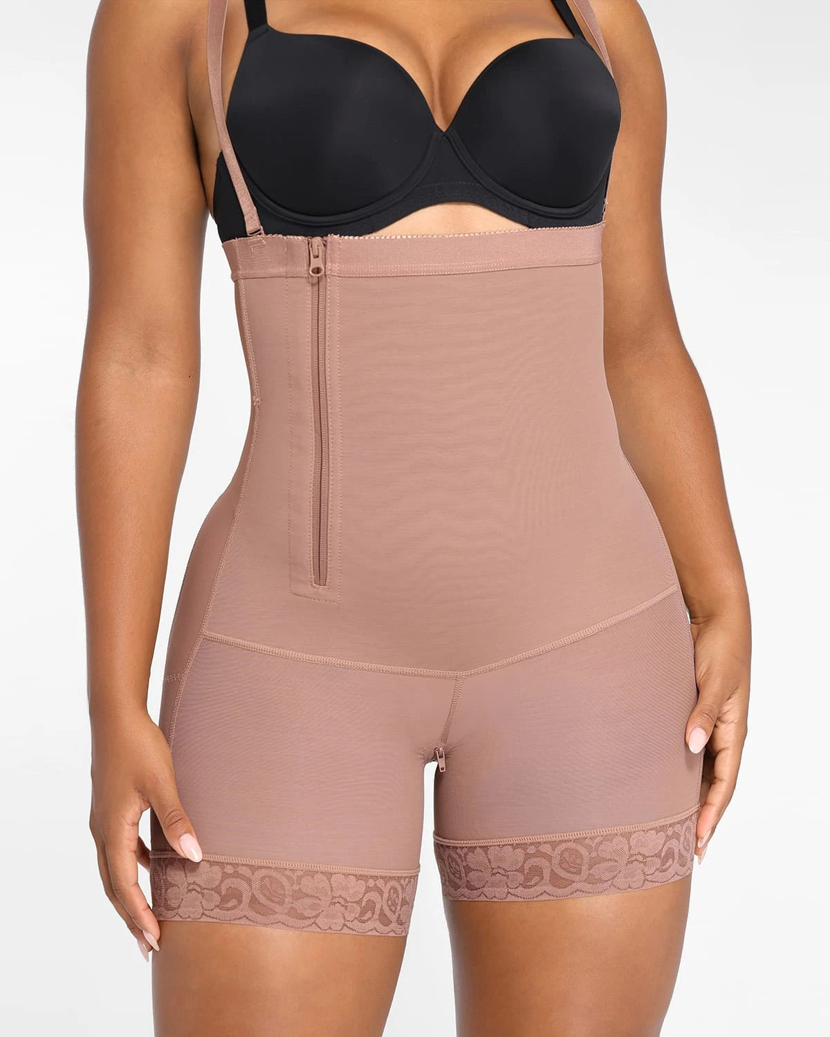 AirSlim® Plus Curve Side Zipper Shorts for Women - High Waist Slimming Workout Running Yoga Shorts with Pockets - Perfect for Gym, Jogging & Lounge Wear