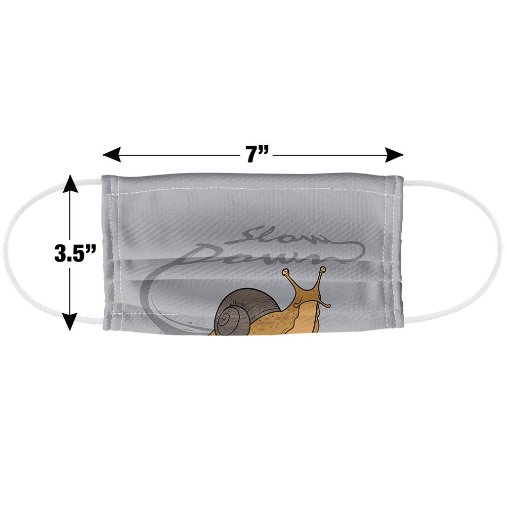 Popfunk Snail Trail Slow Down 1-Ply Reusable Face Mask - Unisex Washable Cloth Mask for Daily Use, Outdoor Activities & Travel Protection