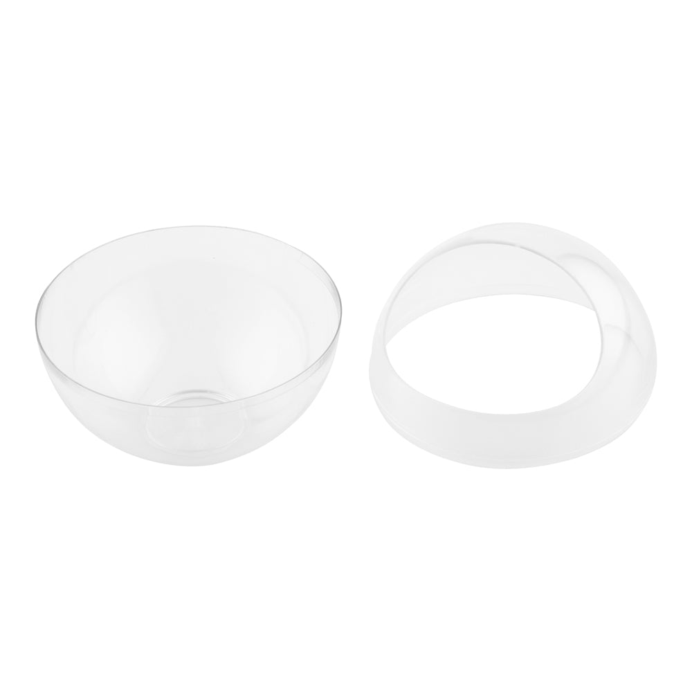 100 Pack 3 oz Clear Plastic Balloon Bowls with 100 Silver Mini Spoons - Perfect for Party Favors, Baby Showers & Wedding Decorations