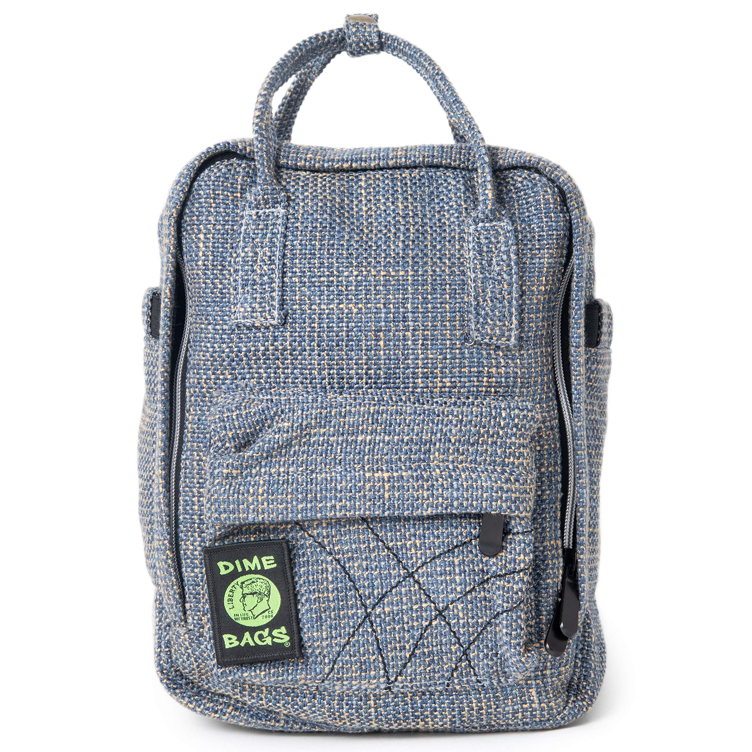 DIME BAGS Mini Backpack - Hemp Material Small Travel Backpack for Women & Men - Lightweight & Durable Sky Blue Daypack for Hiking, School, Work & Daily Use