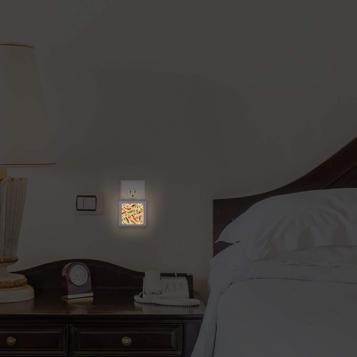 Dimmable LED Night Light with Auto On/Off Sensor, Adjustable Brightness & Warm White Light for Bathroom, Hallway, Nursery & Bedroom - Energy Saving Plug-in Nightlight for Kids & Adults - Perfect for Nighttime Safety & Convenience