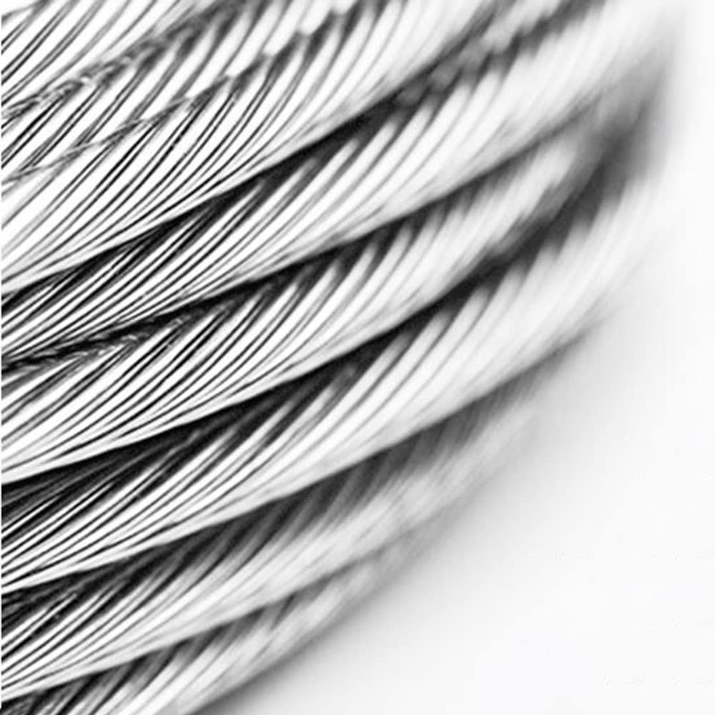 MAHFEI 304 Stainless Steel Wire Rope 7x7 Strands - 2.5mm x 100m with 40 Aluminum Sleeves for Outdoor Deck Railing, String Lights, Fence & DIY Projects | Durable Construction, Weather Resistant