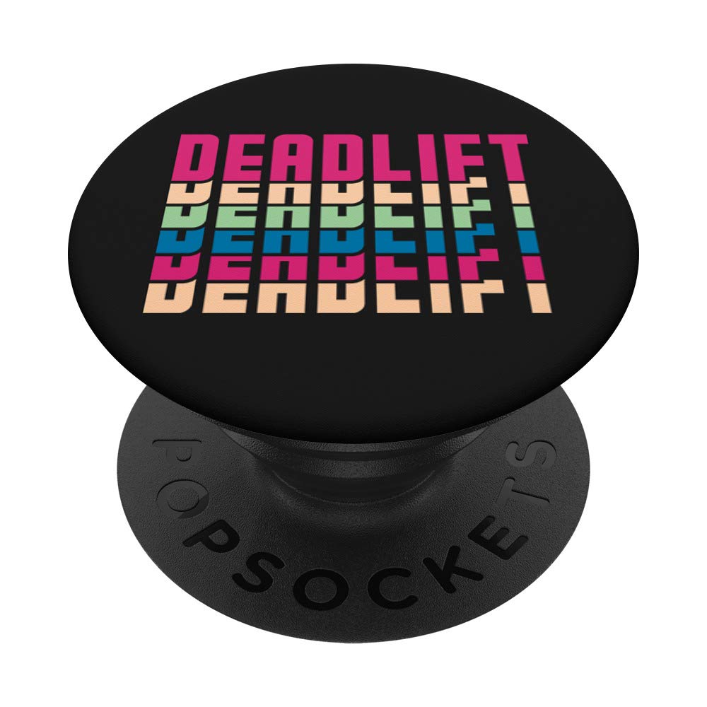 Deadlift Retro Vintage Funny Fitness Workout Gym Exercise Phone Grip - Swappable PopSocket for iPhone, Android & Tablets - Perfect for Gym, Workouts & Fitness Enthusiasts