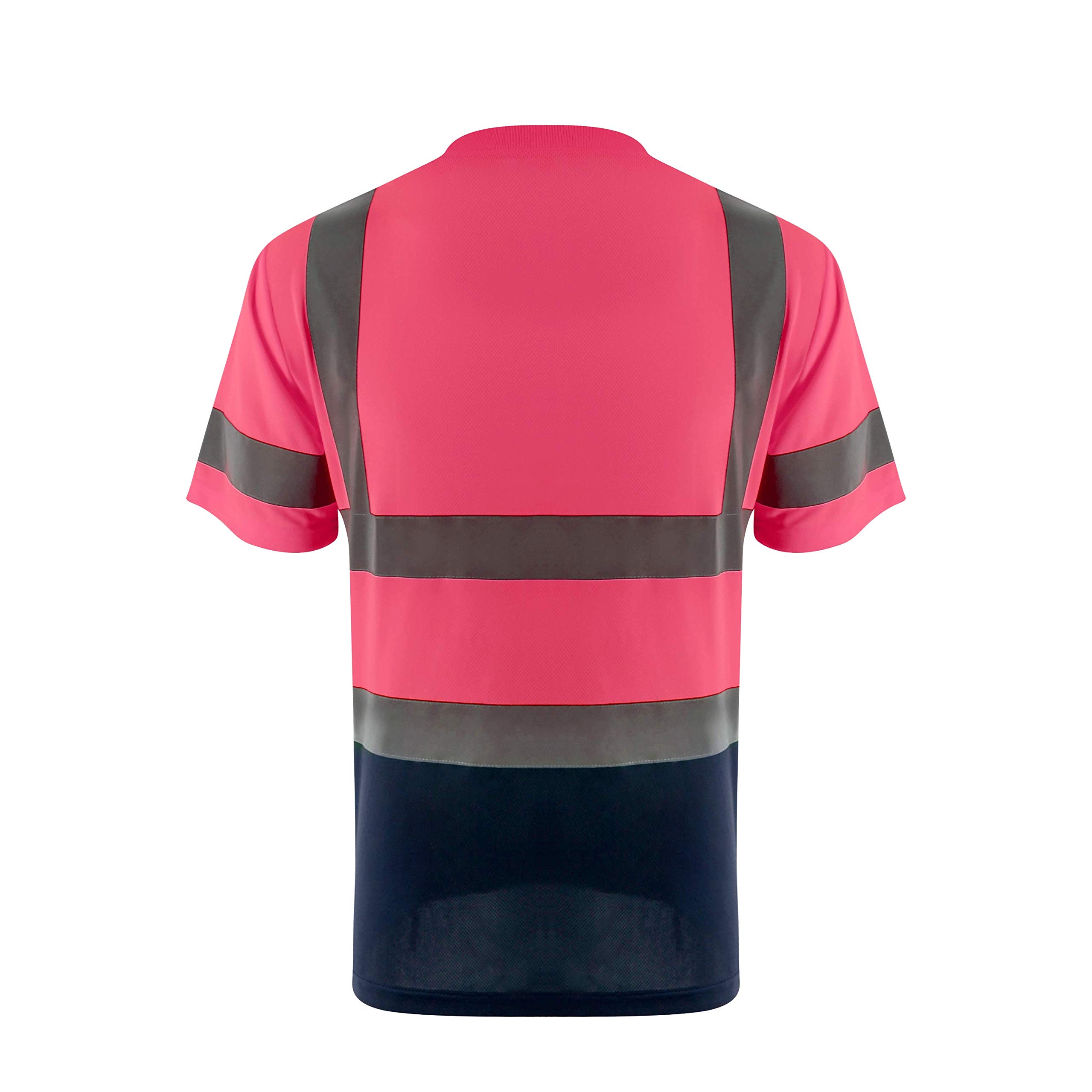 ZUJA High Visibility Reflective Safety T-Shirt for Men - Breathable Short Sleeve Construction Work Shirt with Bright Reflective Stripes | Ideal for Road Work, Night Construction & Emergency Responders