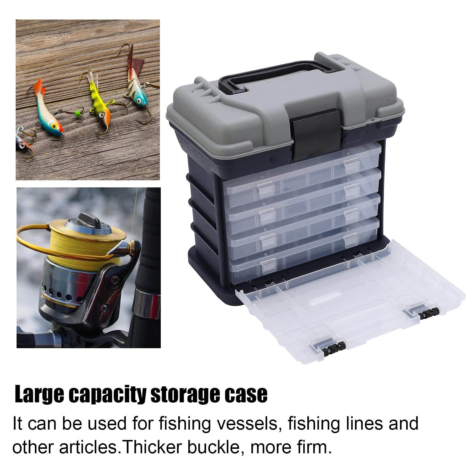 **Alvinlite 4-Layer Portable Fishing Tackle Box – Waterproof Fishing Accessory Organizer for Hooks, Lures & Gear – Ideal for Freshwater, Saltwater & Travel Fishing**