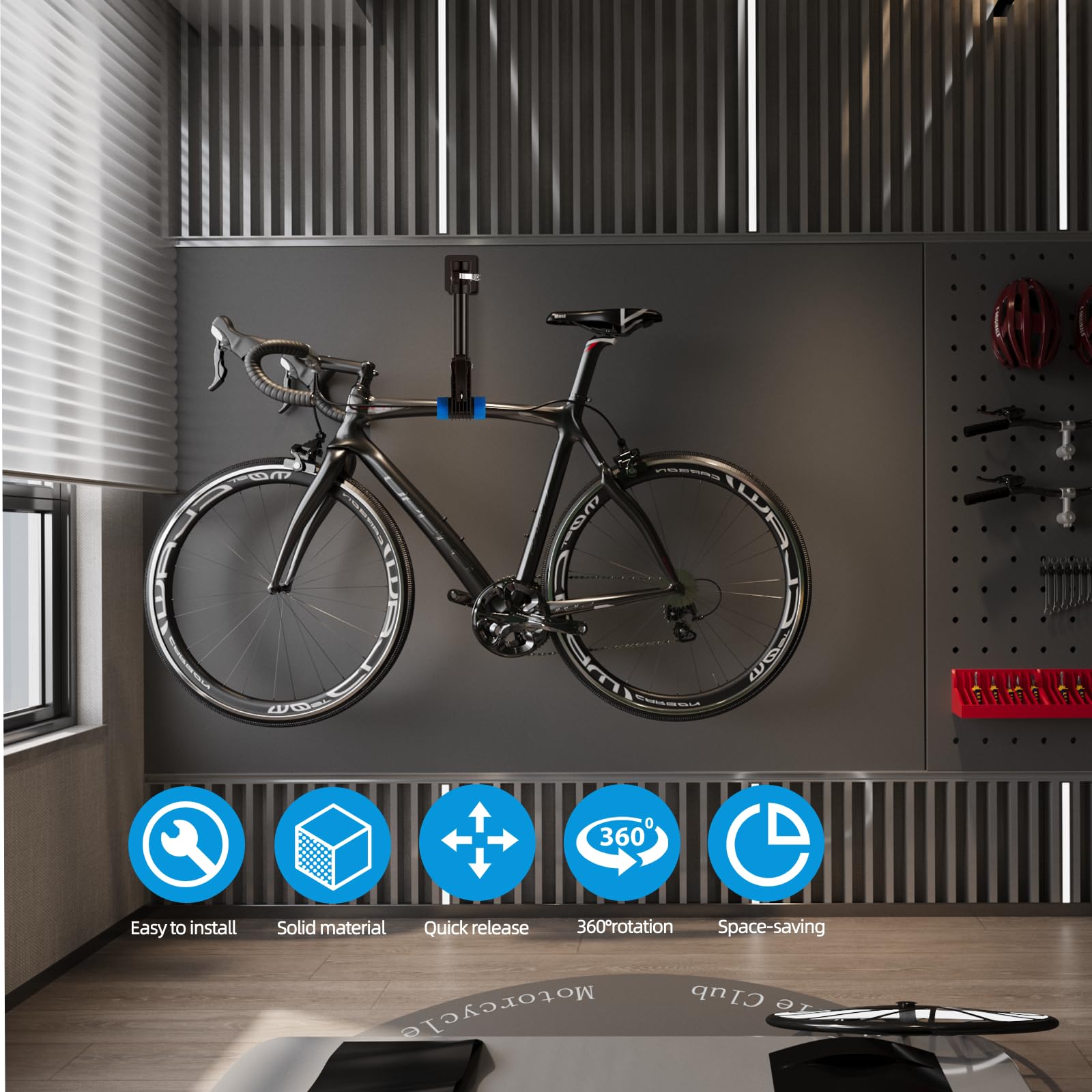 Urban Deco Bike Repair Stand - Heavy Duty Wall Mounted & Bench Mount Bike Work Stand for Road & Mountain Bikes | Bicycle Maintenance Rack & Clamp | Perfect for Home Garage, Bike Shops & Outdoor Repairs