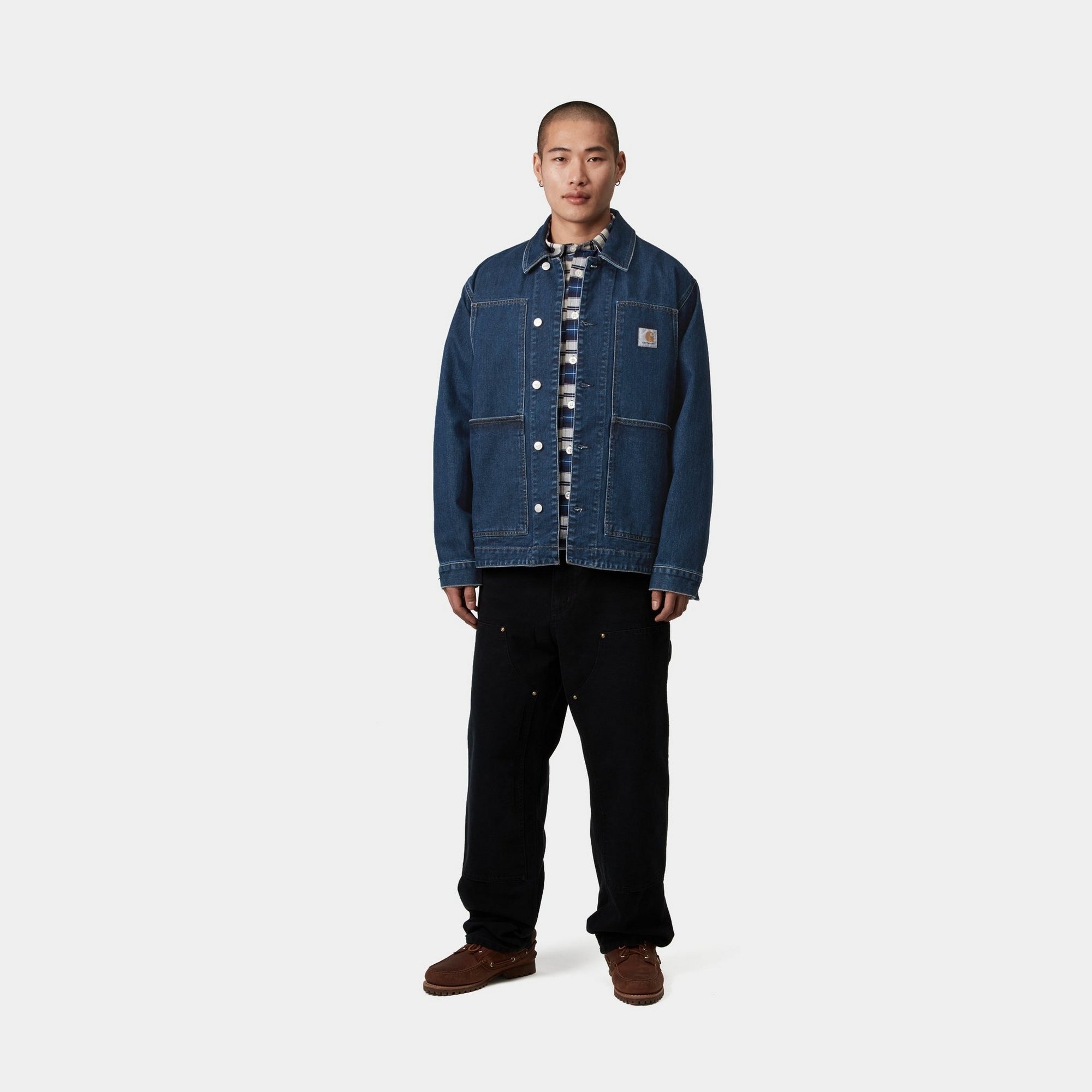 OG Double Front Jacket - Stone Washed Blue Denim Jacket for Men & Women | Vintage Style Outerwear for Casual Wear, Street Fashion & Fall Layering