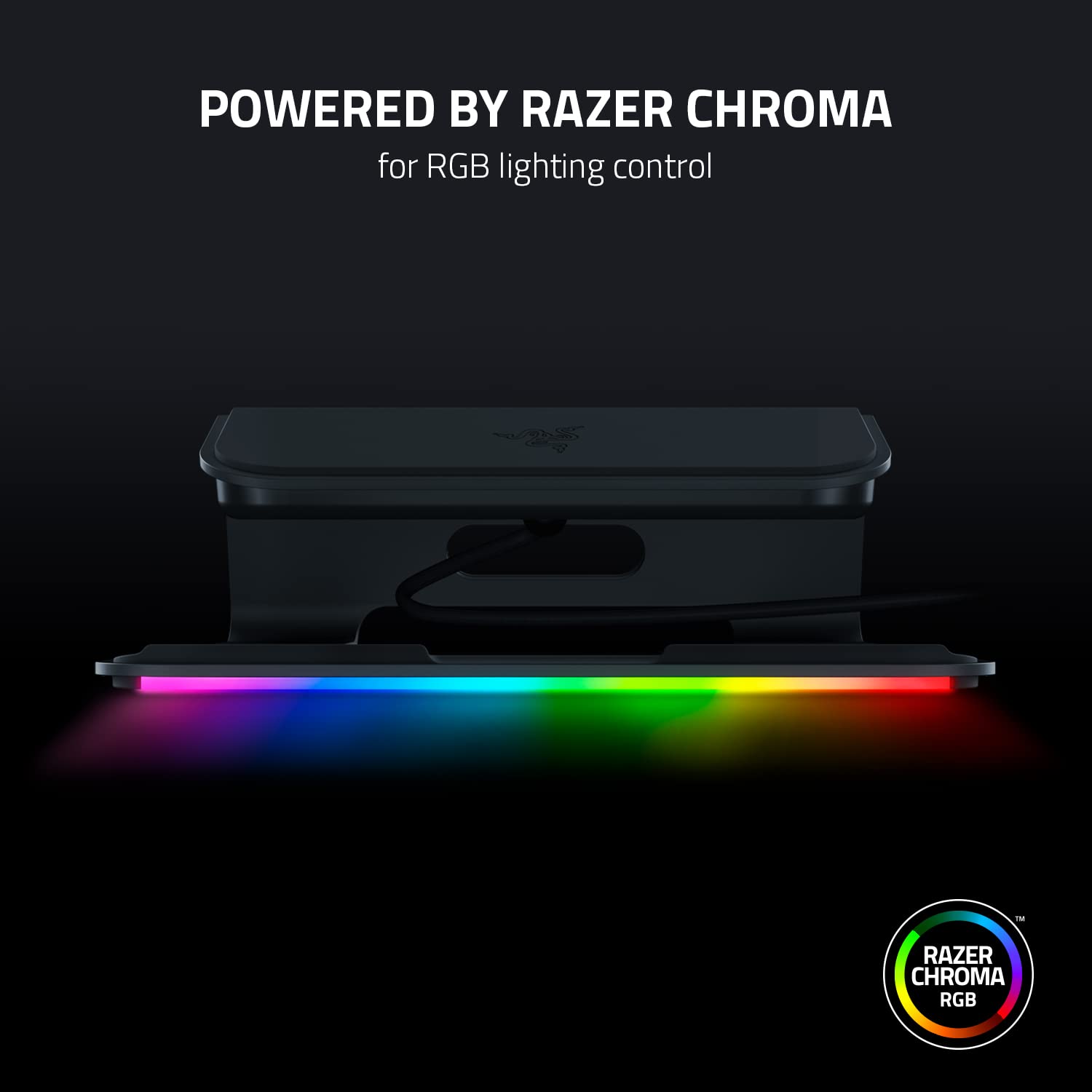 Razer Laptop Stand Chroma V2 - Ergonomic Aluminum Laptop Riser with 3-Port USB Hub (2x USB-A, 1x USB-C, HDMI), 18° Adjustable Tilt Angle for Comfortable Typing - Perfect for Home Office, Gaming Setup & Workspace Organization (Black)