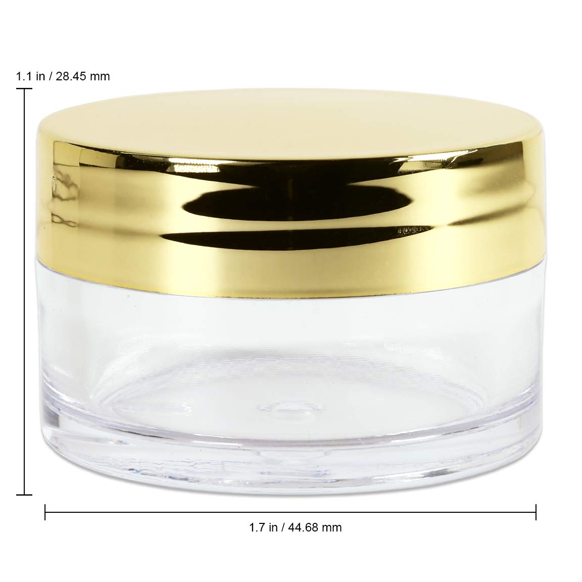 Beauticom 20g/20ml Clear Acrylic Round Jars with Lids - 936 Pieces (Jars + Lids) - Gold - Perfect for Lip Balm, Cream, Makeup, Cosmetics, Samples & Ointments - Ideal for DIY Beauty Products, Travel Containers & Small Batch Packaging