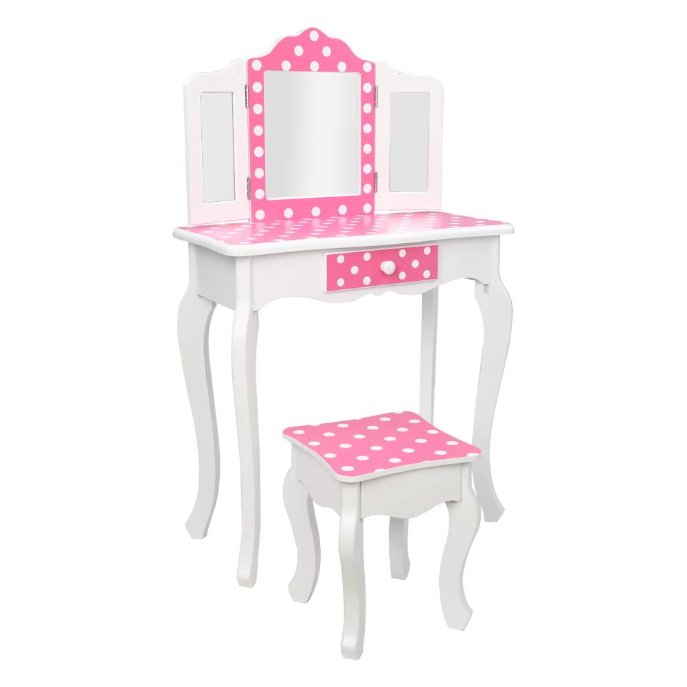 Vanity Table and Chair Set with Drawers - 2 in 1 Makeup Dressing Table for Bedroom, Home Decor & Beauty Organization | Perfect for Women's Cosmetics Storage & Daily Beauty Routine