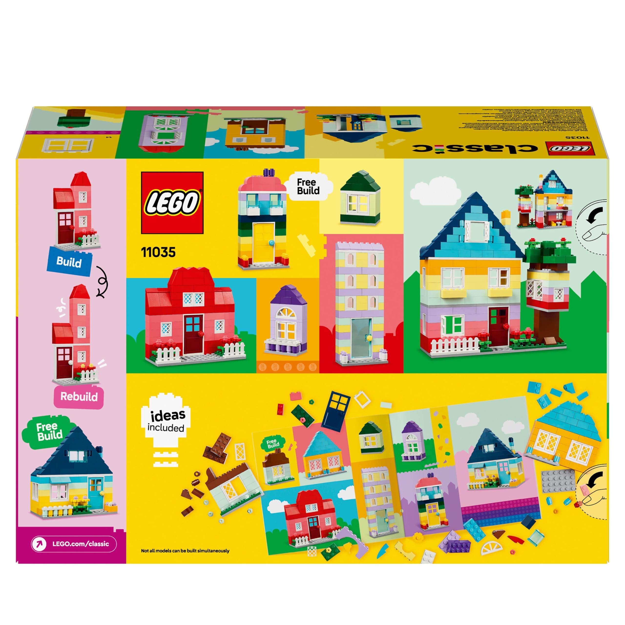 LEGO Classic Creative Houses Building Toy Set with Bricks, Doors, Windows & Gardens - Gift for Kids Boys & Girls Ages 4+ (11035) - Perfect for Imaginative Play, Home Decoration & DIY Projects