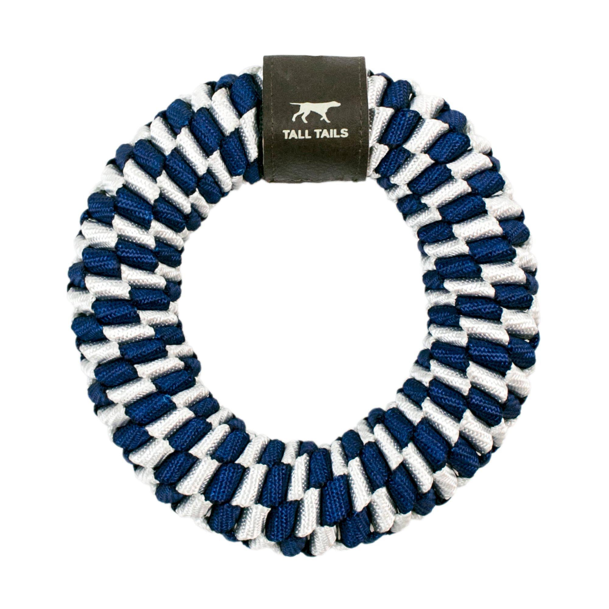 Braided 6 Ring Keychain - Navy Blue & Soft Grey Color - Durable and Stylish Key Holder for Home, Office, and Travel Accessories