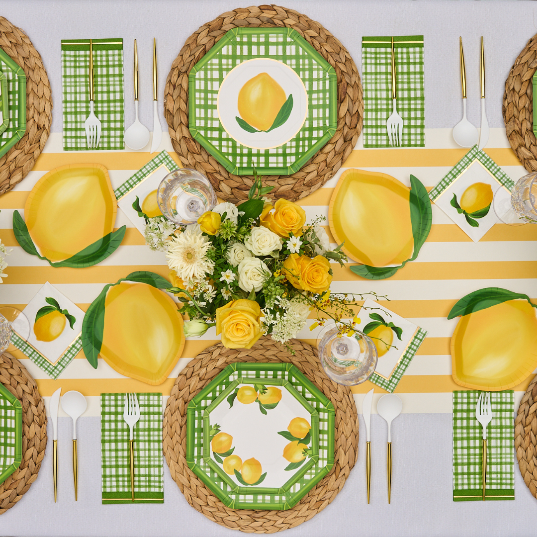 Elegant Lemon and Stem Table Setting for Dining & Entertaining - Perfect for Weddings, Parties & Home Decor