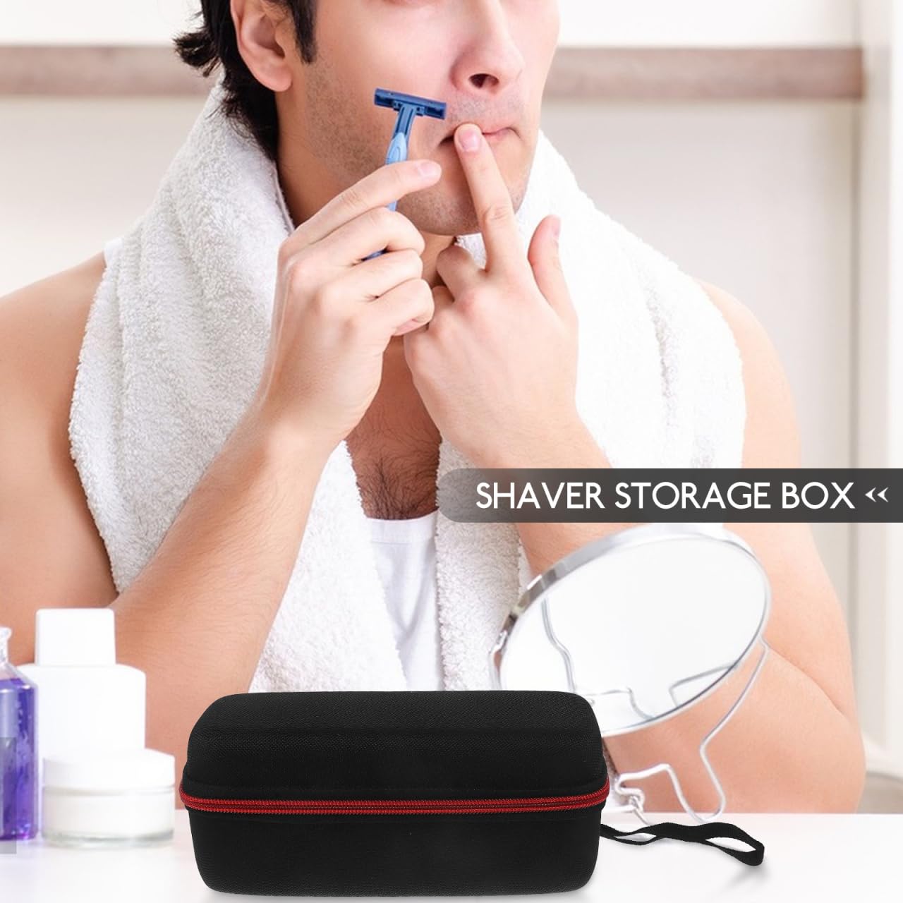 NOLITOY Portable Razor & Trimmer Travel Case - Compact Shaving Kit Organizer for Men | Perfect for Business Trips, Gym Bags & Home Storage