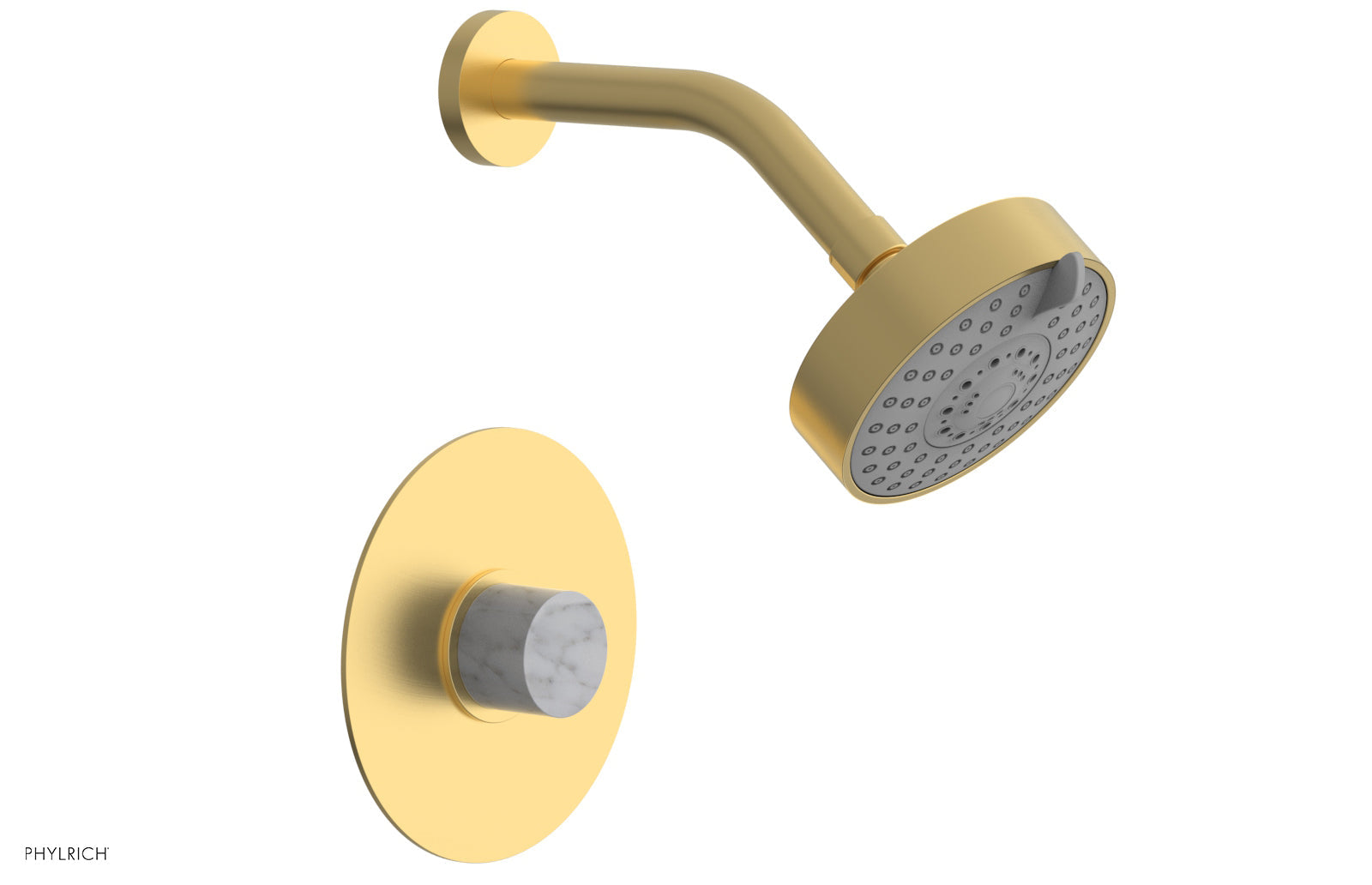 Premium White Marble Pressure Balance Shower Set - BASIC II Model 230-23 | Modern Bathroom Upgrade for Spa-Like Experience