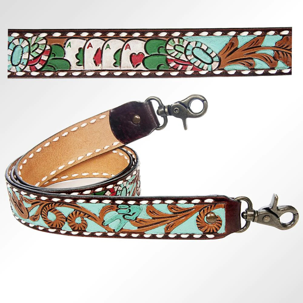 American Darling Teal Buckstitch Strap - Stylish Leather Handbag Strap for Women | Perfect for Crossbody Bags, Totes & Purse Accessories