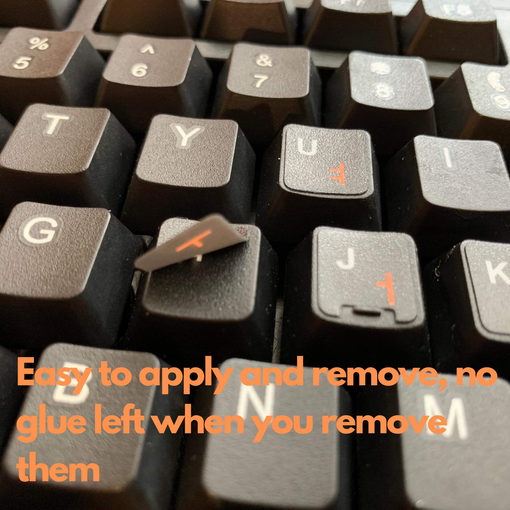 3PCS Korean Keyboard Stickers - Waterproof Laptop Keyboard Stickers with Orange Letters on Black Background for Mac & Windows - Perfect for Typing Practice & Korean Language Learning