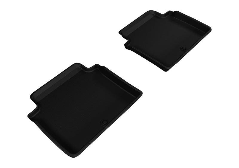 3D MAXpider Custom Fit All-Weather Floor Mats for 2015-2020 Genesis/Hyundai G80/Genesis Sedan - Kagu 2nd Row Floor Liners (Black) | Waterproof & Durable Car Accessories for Daily Commute & Road Trips