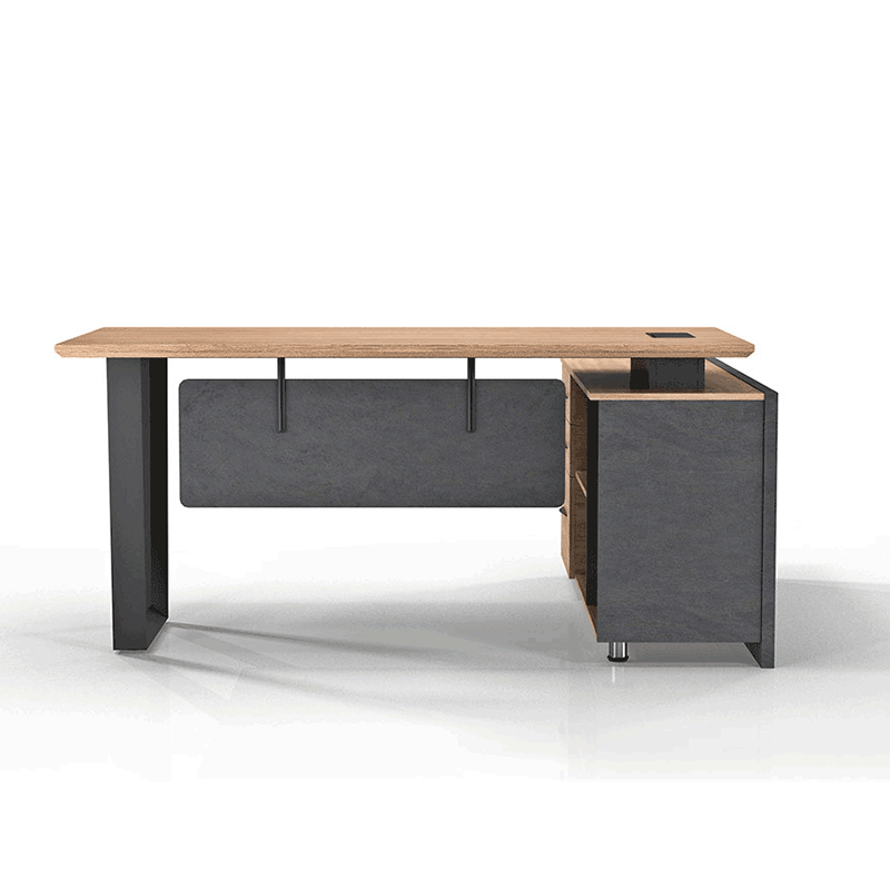 ADRIANO Executive Office Desk with Left Return - 160cm & 180cm Light Brown Wooden L-Shaped Desk for Home Office & Workspace