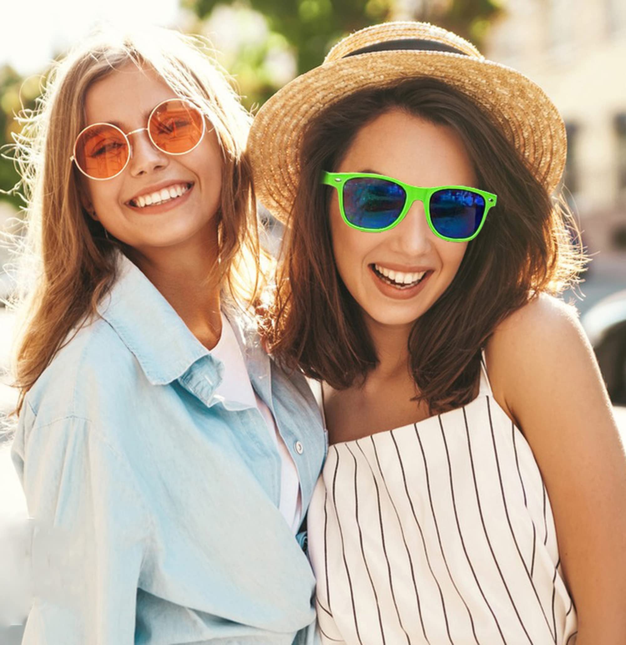8/12/18 Pack Neon Sunglasses Bulk - Colorful Retro Party Sunglasses Multipack for Men & Women - Perfect for Pool Parties, Beach Outings, Festivals & Summer Events