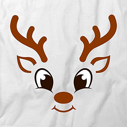 Reindeer Graphic T-Shirt for Men & Women - Soft Cotton White Printed Tee - Christmas Holiday Party Outfit & Casual Wear