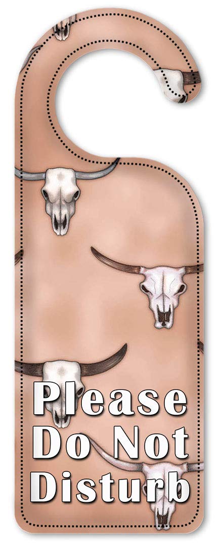 Texas Longhorns Do Not Disturb Door Hanger Sign - Art Plates with Dan Morris Design - Perfect for Hotels, Bedrooms & Privacy Needs