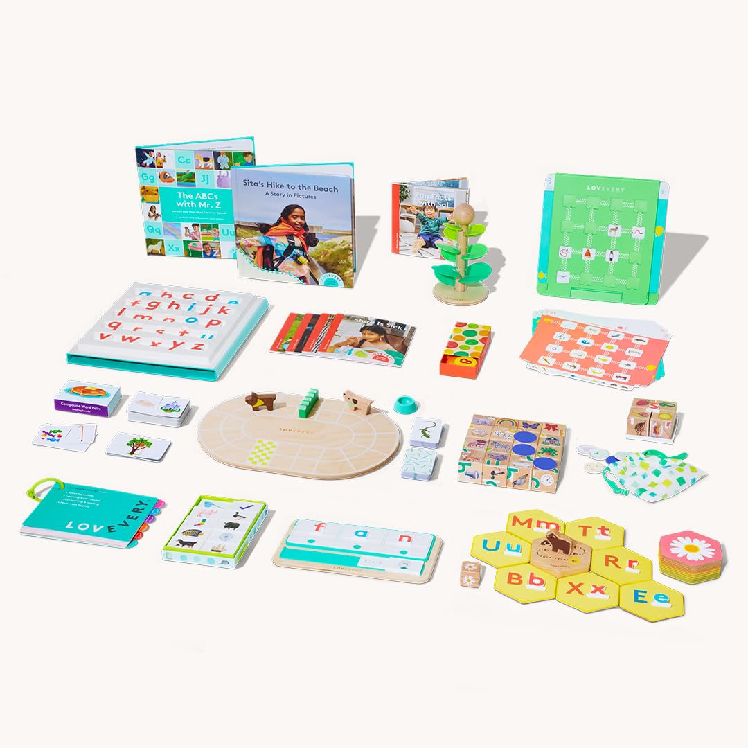 Lovevery Reading Skill Set for Pre-K & Kindergarten - Fun Phonics Games, Books & Activities to Learn to Read (Part 1) - Perfect for Homeschooling & Early Childhood Education